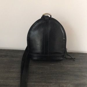 Black leather bag